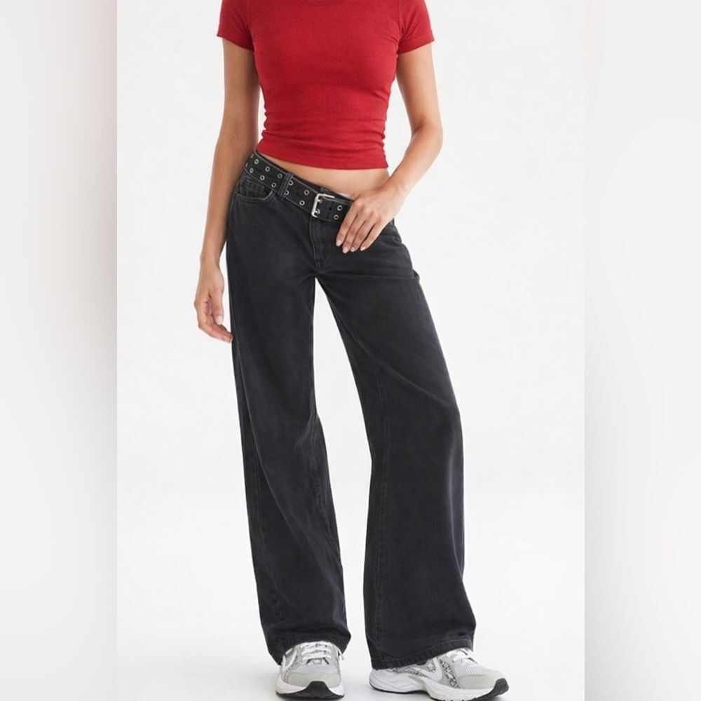 Aeropostale Super low rise Baggy wide leg black jeans women’s